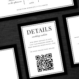 Classic Black Frame Wedding Details QR Code Begleitkarte