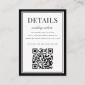 Classic Black Frame Wedding Details QR Code Begleitkarte (Vorderseite)