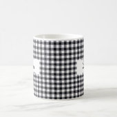 Classic Black Gingham Personalized Name  Kaffeetasse (Mittel)