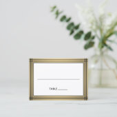 Classic Black & Gold Border Large Elegant Escort / Platzkarte (Stehend Vorderseite)