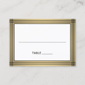 Classic Black & Gold Border Large Elegant Escort / Platzkarte (Vorderseite)