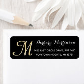 Classic Black Gold Custom Monogram Address Label (Insitu)