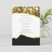 CLASSIC Black Gold Glitzer Wedding (Stehend Vorderseite)