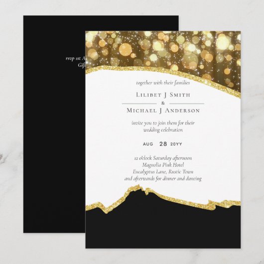 CLASSIC Black Gold Glitzer Wedding (Vorne/Hinten)