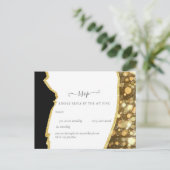 CLASSIC Black Gold Glitzer Wedding Postkarte (Stehend Vorderseite)