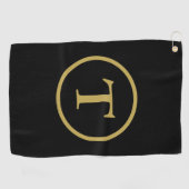 Classic Black & Gold Mit Monogramm Golfhandtuch (Horizontal)