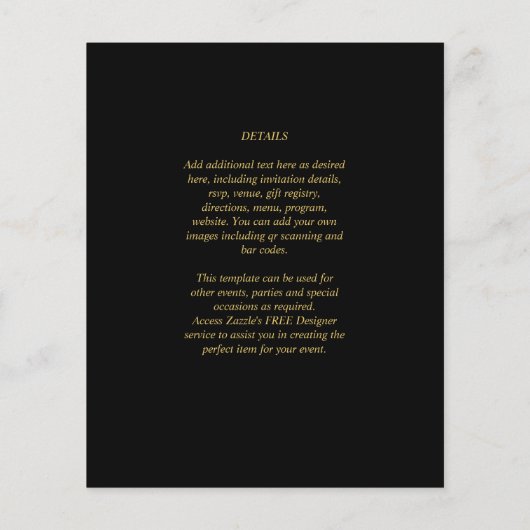 Classic Black Gold MONOCHROME Hochzeit (Rückseite)