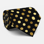 Classic Black & Gold Polka Dot Krawatte (Gerollt)