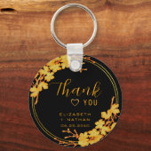 Classic Black & Gold Wedding Vielen Dank Schlüsselanhänger (Vorderseite)