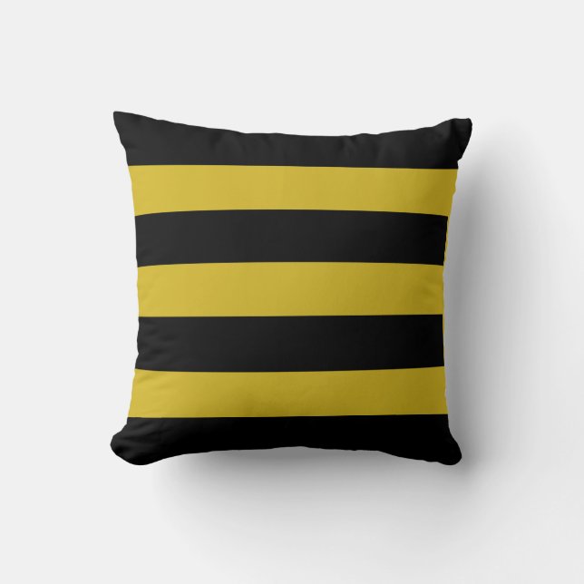 Classic Black & Golden Striping Kissen (Vorderseite)