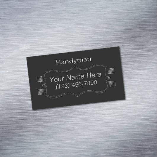 Classic Black & Gray Handyman Business Card Magnet (Beispiel)