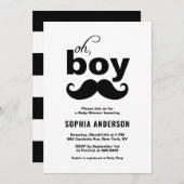 Classic Black It is a Boy Mustache Baby Shower Einladung (Vorne/Hinten)