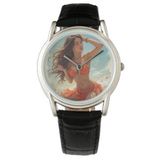 Classic Black Leather Watch (C.C.) Armbanduhr