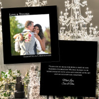 Classic Black Liebe & Danke Foto & Note Wedding