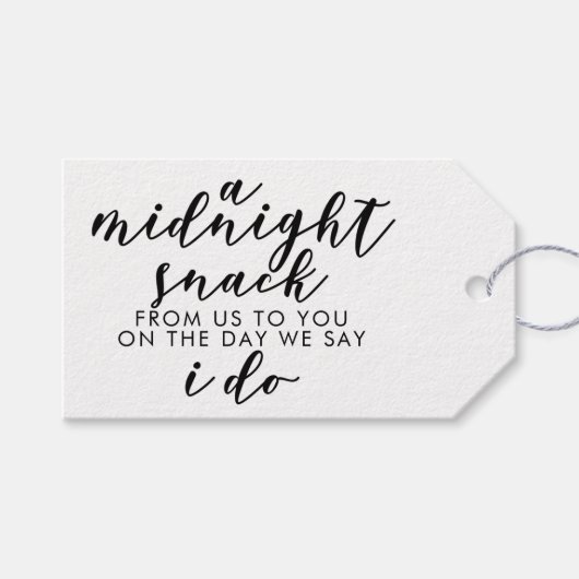 Classic Black Midnight Snack Wedding Vielen Dank Geschenkanhänger (Vorderseite (Horizontal))