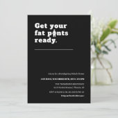 Classic Black Minimalistisch Funny Erntedank Dinne Einladung (Stehend Vorderseite)