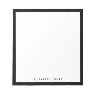 Classic Black Minimalistisch Modern Stylish Border Notizblock