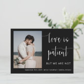 Classic Black Modern Minimalistisches Foto Elopeme Einladung (Stehend Vorderseite)