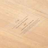 Classic Black Monogram Calligrafy Wedding Acryleinladungen (Ablage )