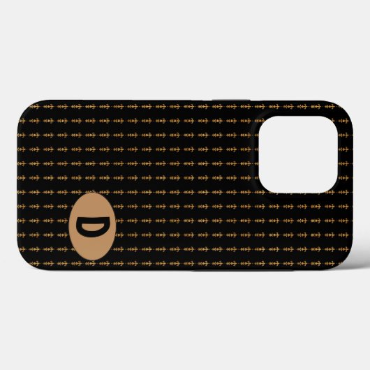 Classic Black Monogram Case-Mate iPhone Hülle (Rückseite (Horizontal))
