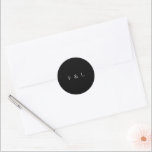 Classic Black Monogram Simple Wedding Runder Aufkleber<br><div class="desc">Classic wedding sticker featuring your monogram over a dark background and simple text only layout. A timeless,  traditional design ideal for formal and elegant celebrations.</div>
