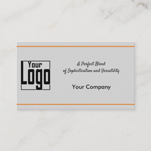 Classic Black Orange Gray Service List Company Visitenkarte (Vorderseite)