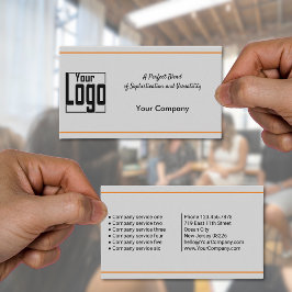 Classic Black Orange Gray Service List Company Visitenkarte