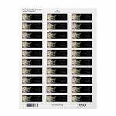 Classic Black Peonies Wedding Rücksendeadresse (Vorne)