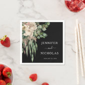 Classic Black Peonies Wedding Serviette (Beispiel)