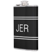 Classic Black Personalisiert Monogram Initials Dri Flachmann (Links)