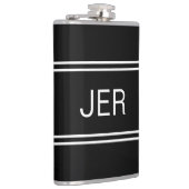 Classic Black Personalisiert Monogram Initials Dri Flachmann (Rechts)