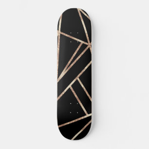 Classic Black Rose Gold Geo #1 Skateboard
