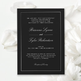 Classic Black Simple Elegant Formal Wedding Einladung