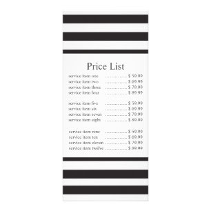 Classic Black Stripe Business Price Werbekarte