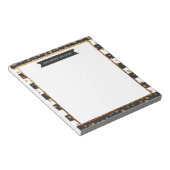 Classic Black Stripe Gold Glitzer Sparkle Confetti Notizblock (angewinkelt)