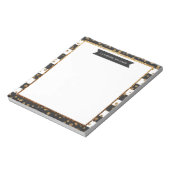 Classic Black Stripe Gold Glitzer Sparkle Confetti Notizblock (Rotiert)