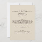 Classic Black und Ecru Monogram Wedding Einladung (Rückseite)