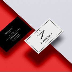 Classic Black Vintag Barber Tools Barbershop Visitenkarte