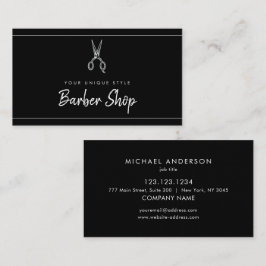 Classic Black Vintag Barber Tools Barbershop Visitenkarte