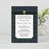 Classic Black Watch Tartan Hochzeit Einladung (Stehend Vorderseite)