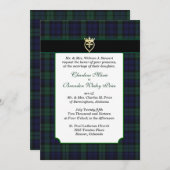 Classic Black Watch Tartan Hochzeit Einladung (Vorne/Hinten)