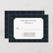 Classic Black Watch Tartan Wedding RSVP (Vorne/Hinten)