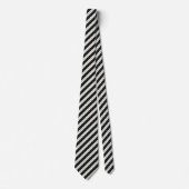 Classic Black & White Diagonal Striped Krawatte (Vorderseite)