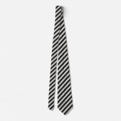 Classic Black & White Diagonal Striped Krawatte (Rückseite)