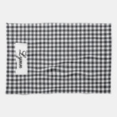 Classic Black & White Gingham | Personalized Name Geschirrtuch (Horizontal)