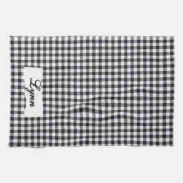 Classic Black & White Gingham | Personalized Name Geschirrtuch