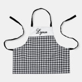 Classic Black & White Gingham | Personalized Name Schürze (Vorderseite)
