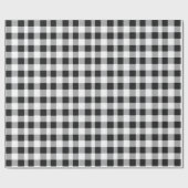 Classic Black & White Kariert Gingham Weihnachten Geschenkpapier (Flach)