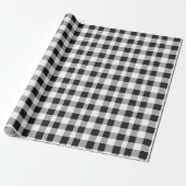 Classic Black & White Kariert Gingham Weihnachten Geschenkpapier (Ungerollt)