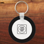 Classic Black White Logo Business Promo Keychains Schlüsselanhänger (Rückseite)